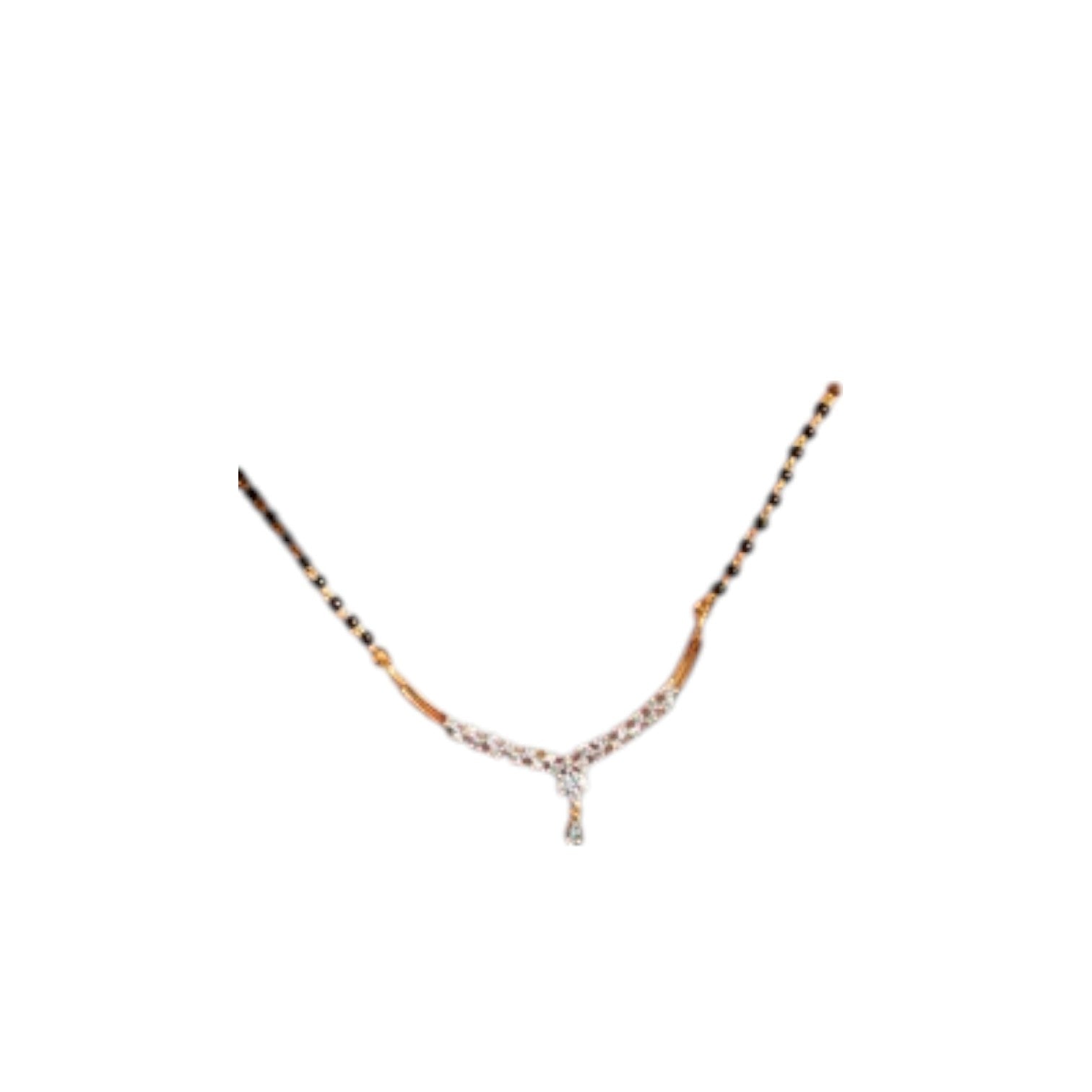 Elegant 925 Sterling Silver Gold Plated CZ Stone Mangal Sutra for Women By Kesardeep